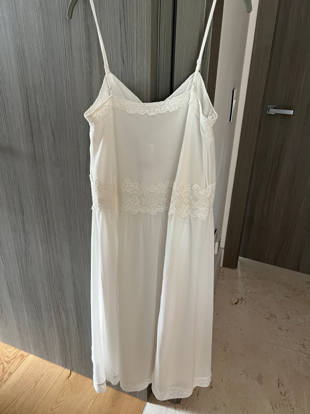 NWT $795 CAROLINE CONSTAS white midi dress chiffon S - Picture 9 of 9